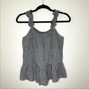 Madewell Ruffle-Strap Cami Top in Gingham